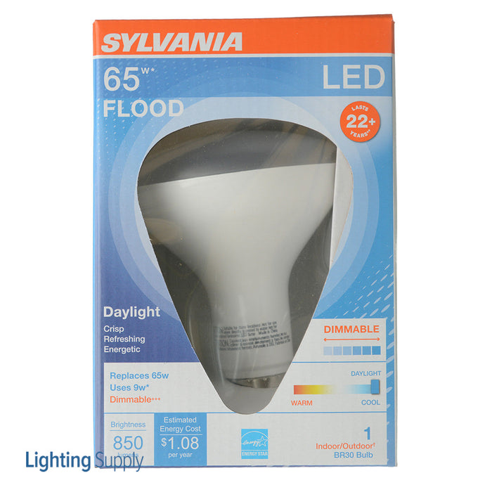 Sylvania LED9BR30DIMHO850G6RP 9W LED BR30 Dimmable 80 CRI 850Lm 5000K 25000 Hours Medium E26 Base (40461)