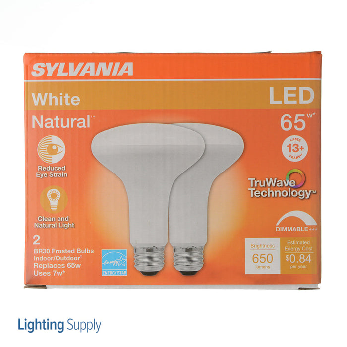 Sylvania LED7.5BR30DIM930TLRP2 LED Natural Truwave BR30 7W Dimmable 90 CRI 650Lm 3000K 15000 Hours Medium Base Frosted Finish 2 Pack/Priced Per Each (40831)