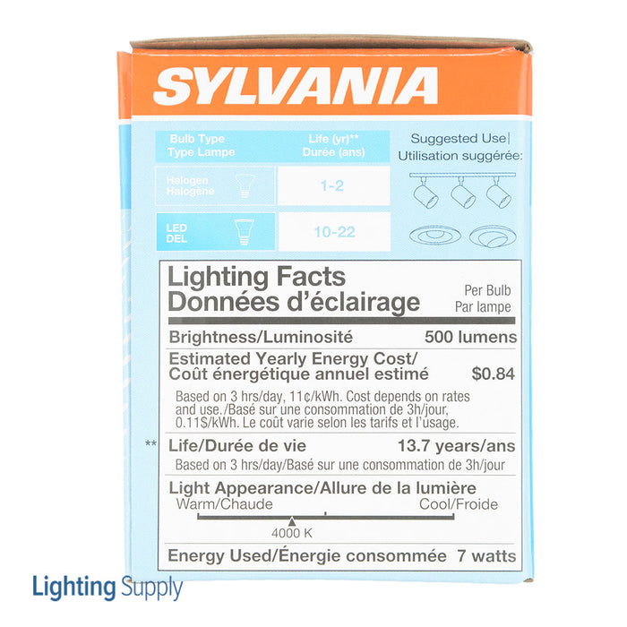 Sylvania LED7PAR20DIM840FL4013YGLWRP 7W LED PAR20 Dimmable 82 CRI 525Lm 4000K 15000 Hours 40 Degree Beam Angle (41048)