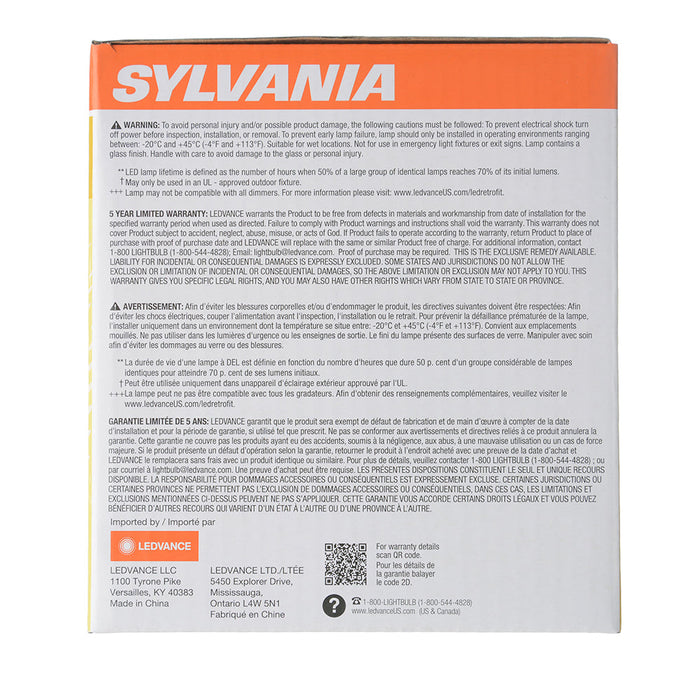 Sylvania LED15PAR38DIM830NFL2513YGLWRP 15W LED PAR38 Dimmable 82 CRI 1300Lm 3000K 15000 Hours 25 Degree Beam Angle (41061)