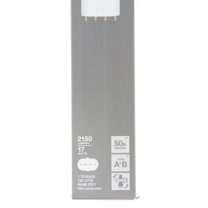 Sylvania LED17TT5DLFGPDIM835AB 17W 22.4 Inch DUALescent DULUX L LED TT5 UL Type A+B Lamp 2G11 Base 2150Lm 3500K 82 CRI 120-277V Dimmable Frosted (42226)