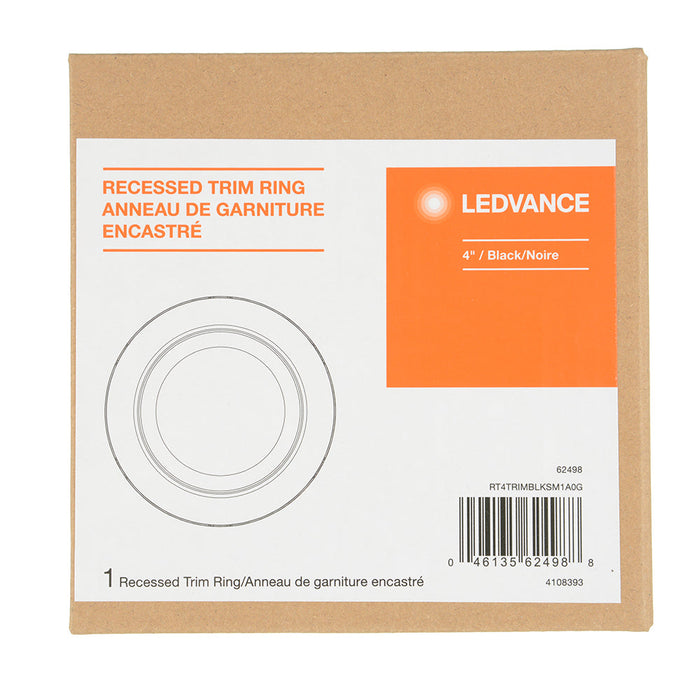 Sylvania RT4TRIMBLKSM1A Trim Ring For RT4 Downlight Recessed Kit Black Trim/Black Reflector (62498)