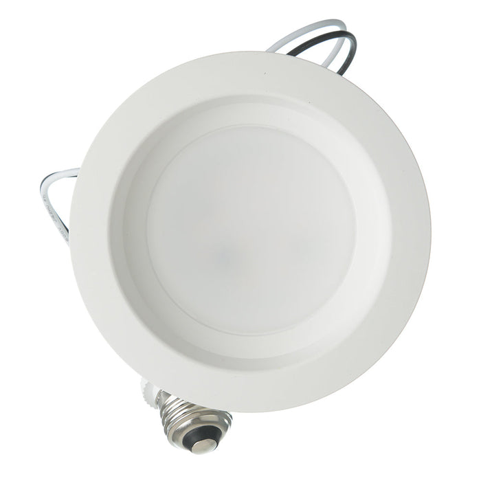 Sylvania RT41A600ST927SMWHE26 Value Class LED Downlight For 4 Inch Can 600Lm 120V 90 CRI 2700K Smooth Finish E26 Adaptor Wet Rated With Plastic Housing (62858)