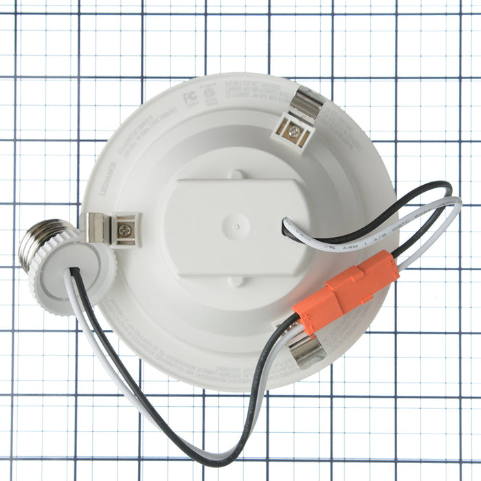 Sylvania RT41A600ST927SMWHE26 Value Class LED Downlight For 4 Inch Can 600Lm 120V 90 CRI 2700K Smooth Finish E26 Adaptor Wet Rated With Plastic Housing (62858)