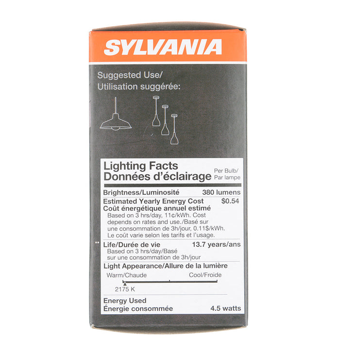 Sylvania LED4.5A19DIM822VING3RP LED A19 4.5W Dimmable 80 CRI 380Lm 2175K 15000 Life Amber Finish 2200K (75347)