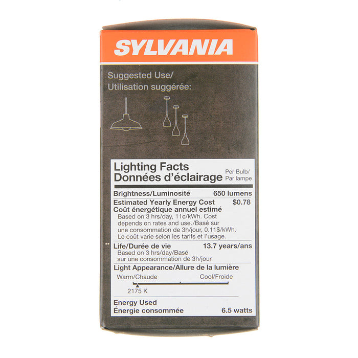 Sylvania LED6.5A19DIM822VING3RP LED A19 6.5W Dimmable 80 CRI 650Lm 2175K 15000 Life Amber Finish (75349)