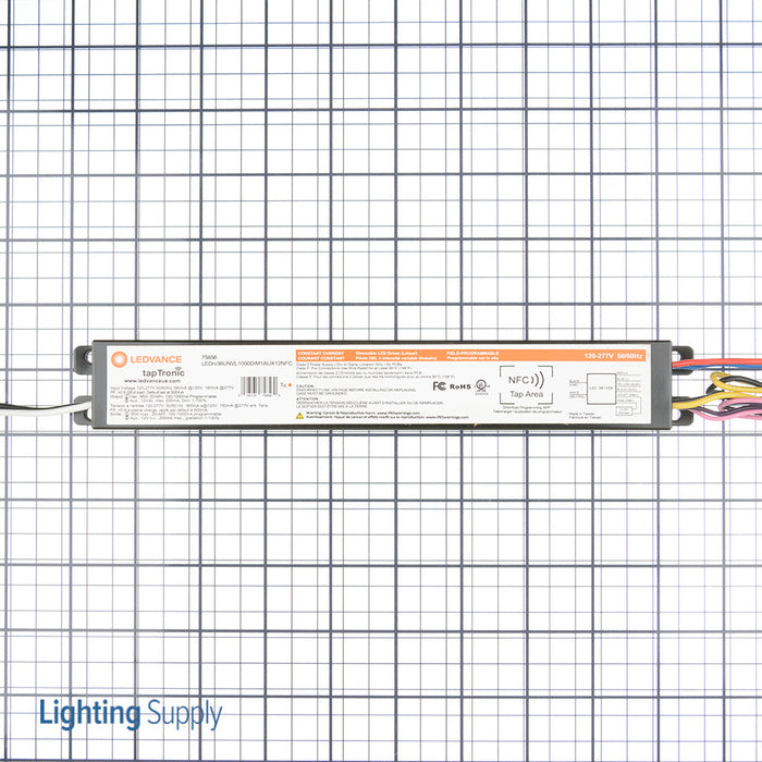 Sylvania LEDrv36UNVL1000DIM1AUX12NFC 36W NFC Linear Constant Current LED Driver 100-1000 Ma Programmable Dimmable 0-10V With 1-100 Percent Range 12V Auxiliary (75856)