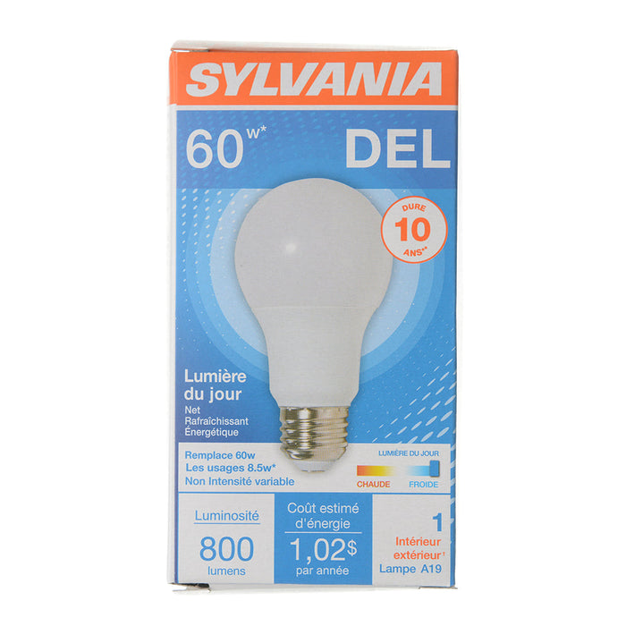 Sylvania LED8.5A19F85010YVRP LED A19 8.5W 80 CRI 800Lm 5000K 11000 Life (79281)