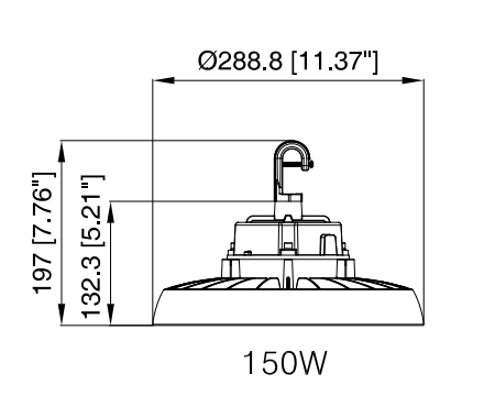 MORRIS LED UFO High Bay Fixture 150W 5000K 120-277V 20660Lm (74097B)