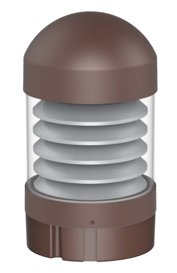 MORRIS Round LED Bollard Louvered Dome Top Wattage/CCT Selectable 14W/19W/24W 3000K/4000K/5000K 120-277V Bronze (72312A)