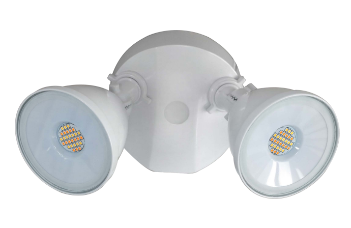MORRIS LED Round 2-Head Security Light No Sensor 24W CCT Selectable 3000K/4000K/5000K 120V Triac Dimming White (72581B)