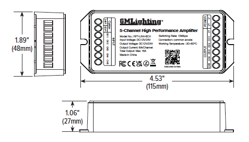 GM Lighting Universal 1-5 Channel Repeater Amplifier (RPT-UNV-5CH)