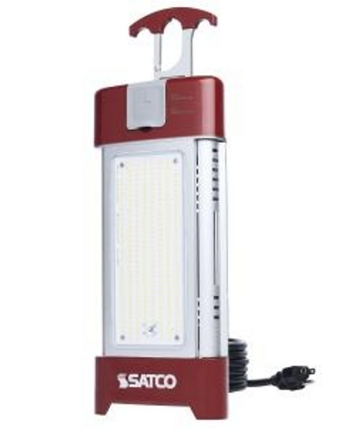 SATCO/NUVO LED Work Light Wattage Selectable 30W/70W/100W/120W 5000K 120V 80 CRI With Remote Red (S13175)