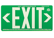 Exitronix Self-Luminous Photoluminescent Exit Sign 100 Foot Viewing Distance Single Face Heavy Duty Molded Frame Mounting Bracket Green Finish (EG100-1-G)