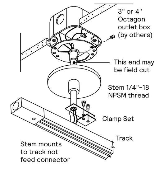 Philips Lightolier 7683 Basic Track System 18 Inch Mounting Kit Matte Black (#912400460449)