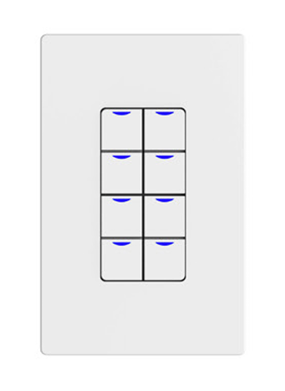 NX Lighting Controls Digital Smart Switch Wireless 8-Button 120/277VAC White (NXSW2-W8-WH)