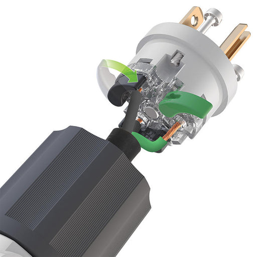 Leviton Black And White Lever Edge 20A 125V Straight Blade Plug 2-Pole 3-Wire NEMA 6-20P Grounding Industrial Grade (5466E)