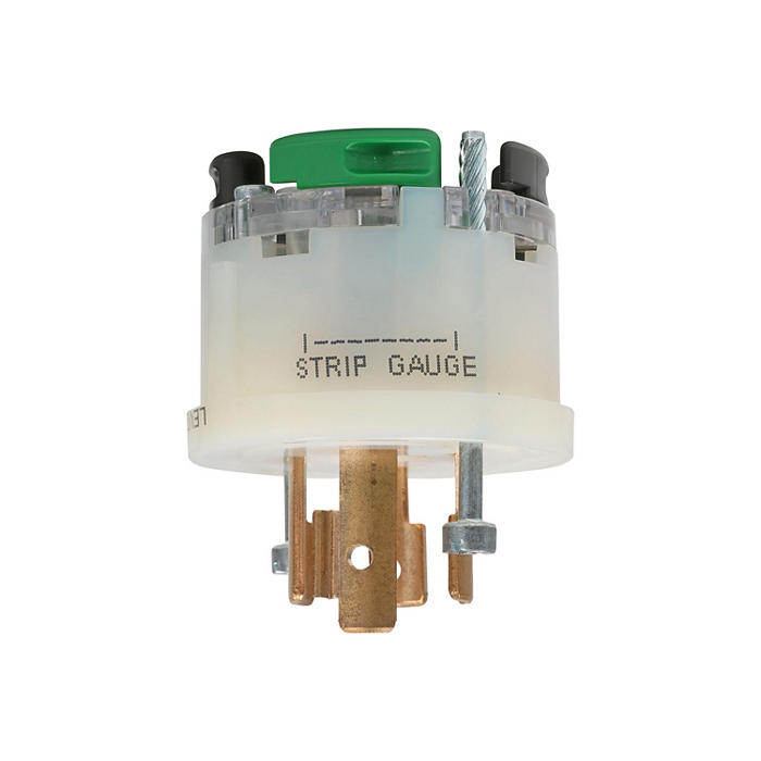Leviton Black And White Lever Edge 20A 125/250V Locking Plug 3-Pole 4-Wire NEMA L14-20P Grounding Industrial Grade (2411E)