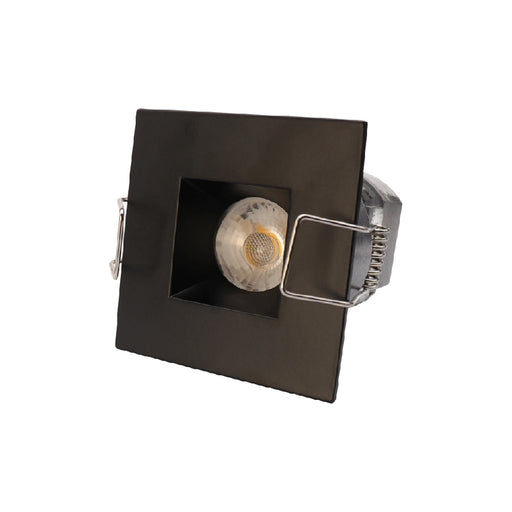 Lotus LED Lights 2 Inch Mini Recessed LED Square Black 1/4 Inch Wide Trim 24V AC/DC 6W 3000K 480Lm 38 Degree Air Tight 90 CRI (LED-1-S6W-30K-T1-12WD-S-BK)