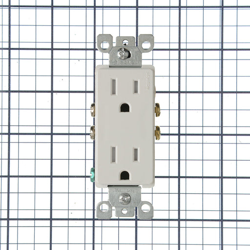 Leviton 15 Amp 125V NEMA 5-15R Pole 2 3-Wire Tamper-Resistant Decora Duplex Receptacle/Outlet QuickWire Push-In And Side-Wired White (T5325-W)