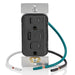 Leviton 60W USB Dual Type A/C Power Delivery Wall Outlet Charger With 15A Tamper-Resistant Outlet Black (T5634-E)