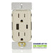 Leviton 60W USB Dual Type A/C Power Delivery Wall Outlet Charger With 15A Tamper-Resistant Outlet Light Almond (T5634-T)