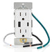 Leviton 60W USB Dual Type A/C Power Delivery Wall Outlet Charger With 15A Tamper-Resistant Outlet White (T5634-W)