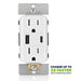 Leviton 60W USB Dual Type A/C Power Delivery Wall Outlet Charger With 15A Tamper-Resistant Outlet White (T5634-W)