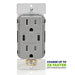 Leviton 60W USB Dual Type C/C Wall Outlet Charger With 15A Tamper-Resistant Outlet Gray (T5636-G)