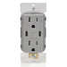 Leviton 60W USB Dual Type C/C Wall Outlet Charger With 15A Tamper-Resistant Outlet Gray (T5636-G)
