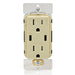 Leviton 60W USB Dual Type C/C Wall Outlet Charger With 15A Tamper-Resistant Outlet Ivory (T5636-I)