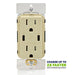 Leviton 60W USB Dual Type C/C Wall Outlet Charger With 15A Tamper-Resistant Outlet Ivory (T5636-I)