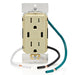 Leviton 60W USB Dual Type C/C Wall Outlet Charger With 15A Tamper-Resistant Outlet Ivory (T5636-I)