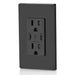 Leviton USB Dual Type C/C Non-PD Wall Outlet Charger With 15A Tamper-Resistant Outlet Black (T5637-E)