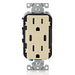 Leviton 30W USB Dual Type C/C Non-PD Wall Outlet Charger With 15A Tamper-Resistant Outlet Ivory (T5637-I)