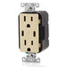 Leviton 30W USB Dual Type C/C Non-PD Wall Outlet Charger With 15A Tamper-Resistant Outlet Ivory (T5637-I)