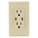 Leviton 30W USB Dual Type C/C Non-PD Wall Outlet Charger With 15A Tamper-Resistant Outlet Ivory (T5637-I)
