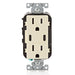 Leviton 30W USB Dual Type C/C Non-PD Wall Outlet Charger With 15A Tamper-Resistant Outlet Light Almond (T5637-T)