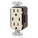 Leviton 30W USB Dual Type C/C Non-PD Wall Outlet Charger With 15A Tamper-Resistant Outlet Light Almond (T5637-T)