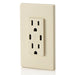 Leviton 30W USB Dual Type C/C Non-PD Wall Outlet Charger With 15A Tamper-Resistant Outlet Light Almond (T5637-T)