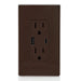 Leviton 15A 125V Decora Tamper-Resistant Outlet NEMA 5-15R 18W Type A/C USB Chargers Grounding Side Wired/Back Wired Brown (T5638-B)