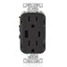 Leviton 15A 125V Decora Tamper-Resistant Outlet NEMA 5-15R 18W Type A/C USB Chargers Grounding Side Wired/Back Wired Black (T5638-E)