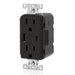 Leviton 15A 125V Decora Tamper-Resistant Outlet NEMA 5-15R 18W Type A/C USB Chargers Grounding Side Wired/Back Wired Black (T5638-E)
