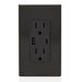 Leviton 15A 125V Decora Tamper-Resistant Outlet NEMA 5-15R 18W Type A/C USB Chargers Grounding Side Wired/Back Wired Black (T5638-E)