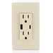 Leviton 15A 125V Decora Tamper-Resistant Outlet NEMA 5-15R 18W Type A/C USB Chargers Grounding Side Wired/Back Wired Light Almond (T5638-T)
