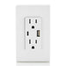 Leviton 18W USB Dual Type A/C 3.6A Wall Outlet Charger With 15A Tamper-Resistant Outlet White (T5638-W)