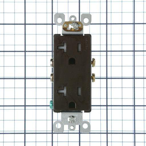 Leviton Ultrasonically Welded 20A Tamper-Resistant Decora Duplex Receptacle/Outlet Residential Grade NEMA 5-20R Side Wired Only (T5825)