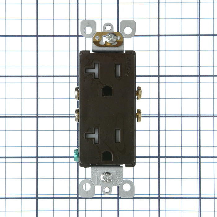 Leviton Ultrasonically Welded 20A Tamper-Resistant Decora Duplex Receptacle/Outlet Residential Grade NEMA 5-20R Side Wired Only (T5825)