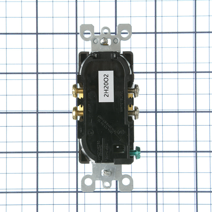 Leviton Ultrasonically Welded 20A Tamper-Resistant Decora Duplex Receptacle/Outlet Residential Grade NEMA 5-20R Side Wired Only (T5825)