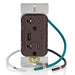Leviton USB Dual Type A/C 60W Wall Outlet Charger With 20A Tamper-Resistant Outlet Brown (T5834-B)